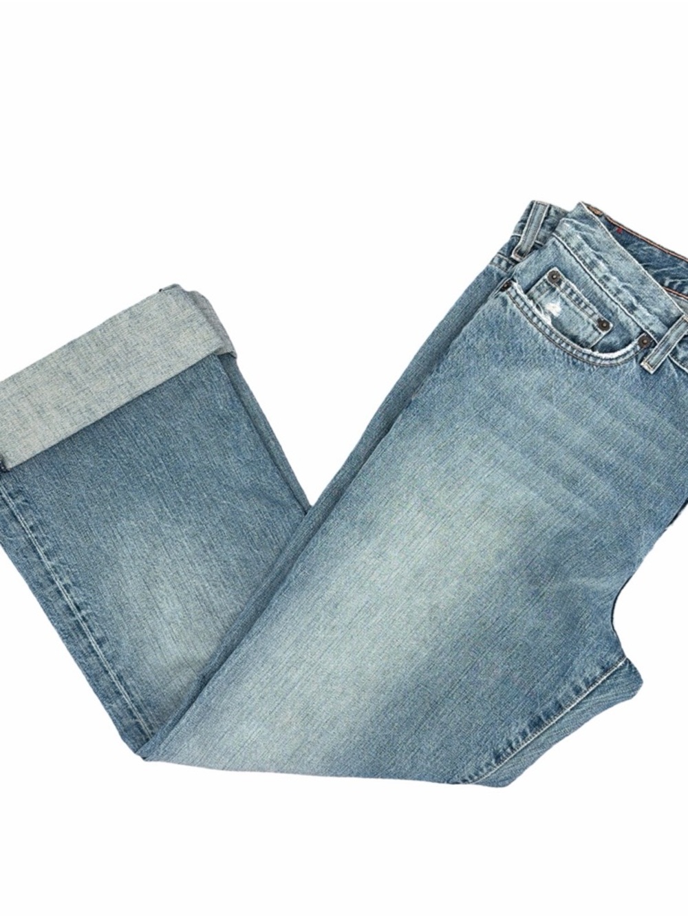 J. Crew Women’s Cuffed Straight Leg Light Blue Wash Button Fly Jeans Size 10 - Picture 4 of 10